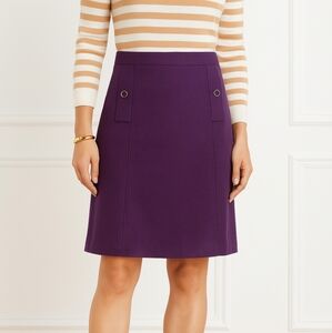 New Talbots Wool Italian Lined Burgundy Wine Skirt Maroon 2